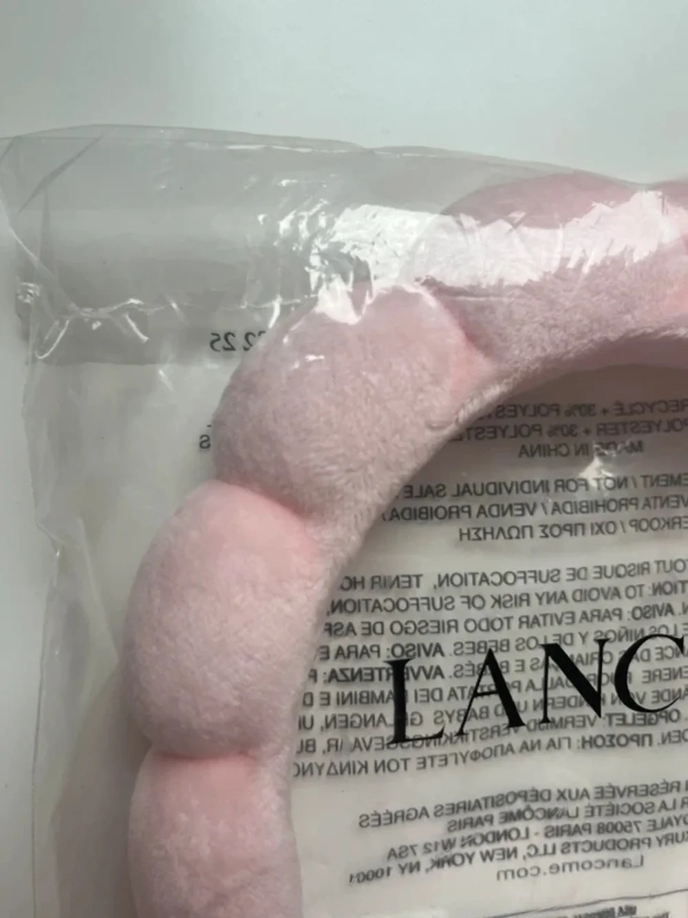 Lancôme Light Pink Plush Scalloped Headband